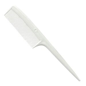 Vintage‎ Unbreakable Plastic white Rat tail  Comb Retro USA 6.5"
